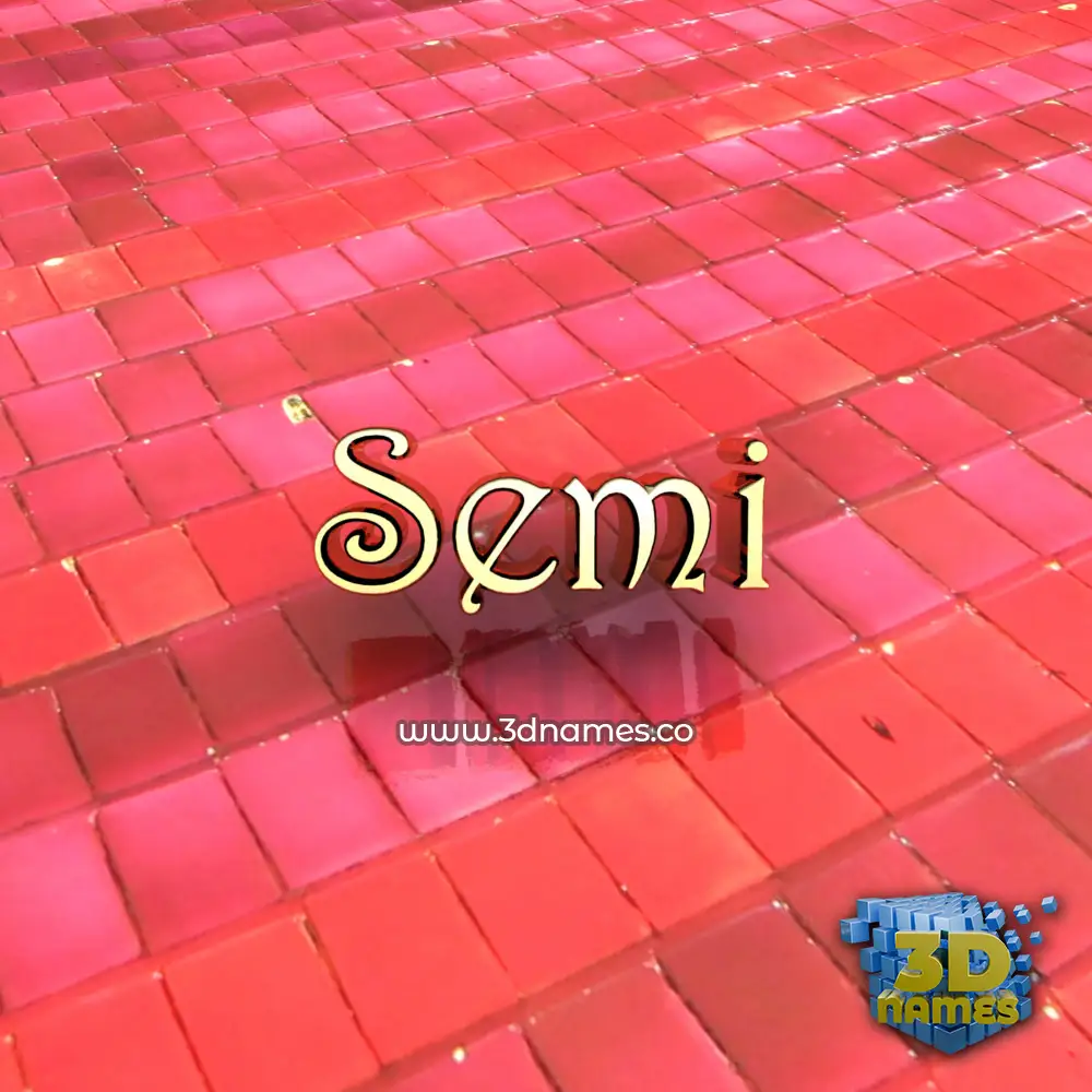 semi in Red Tiles style - 3D name wallpaper