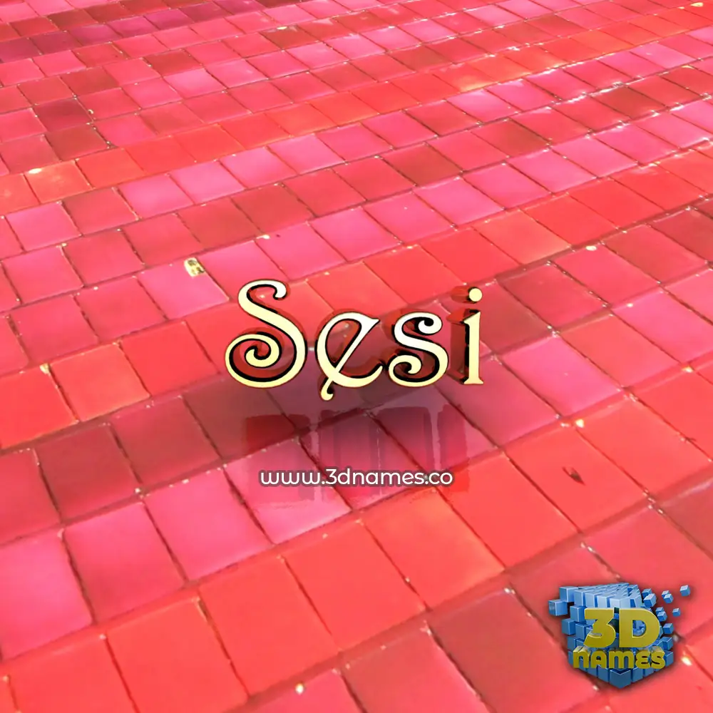 sesi in Red Tiles style - 3D name wallpaper