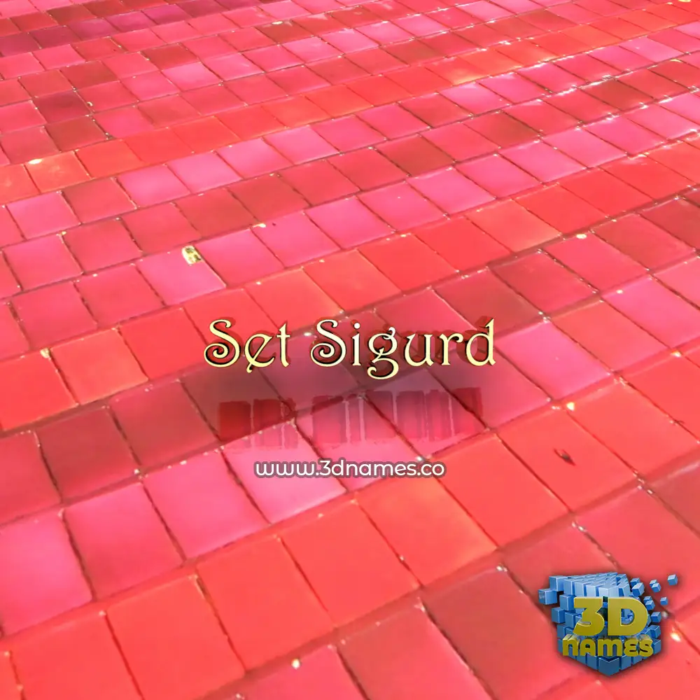 set sigurd in Red Tiles style - 3D name wallpaper