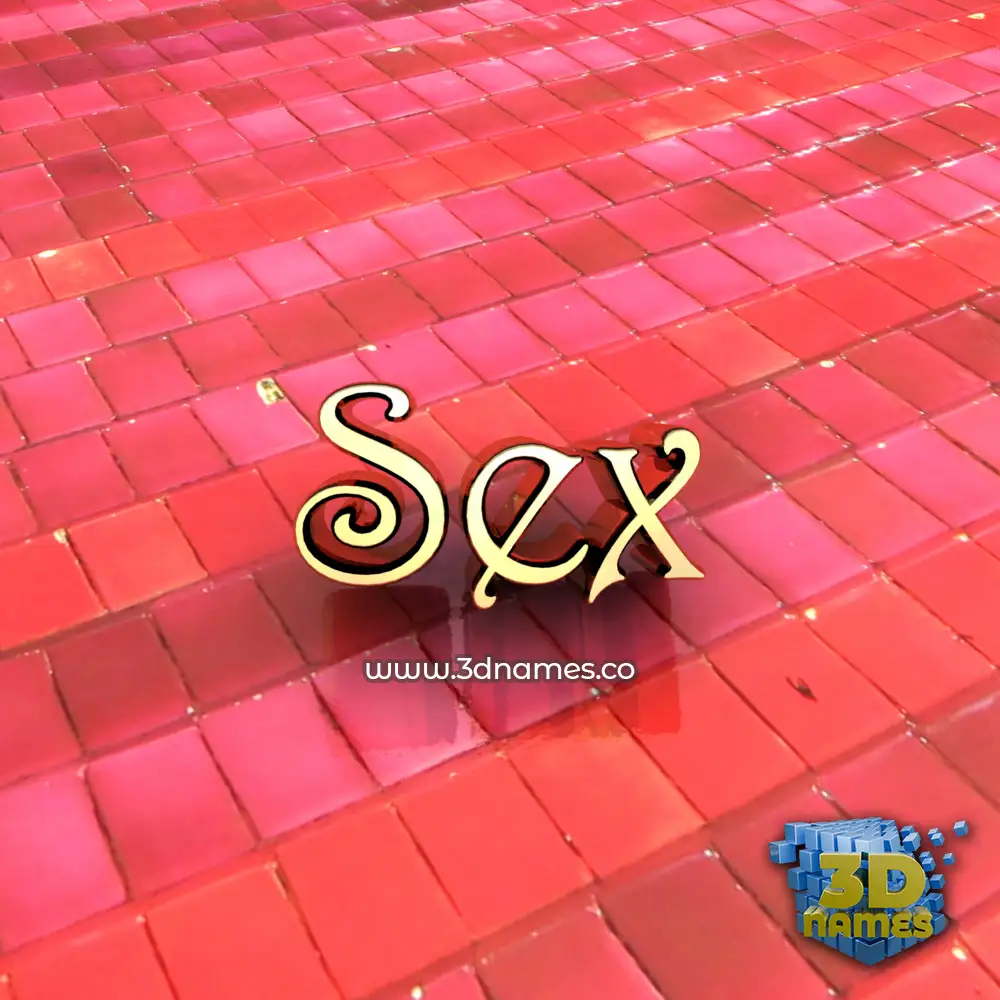 sex in Red Tiles style - 3D name wallpaper