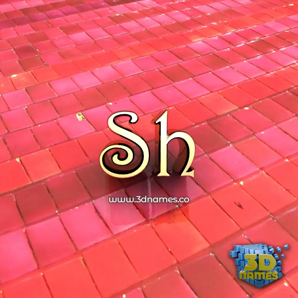 sh in Red Tiles style - 3D name wallpaper