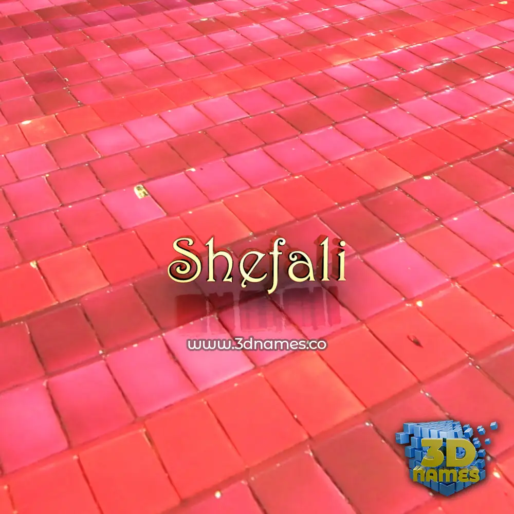 shefali in Red Tiles style - 3D name wallpaper