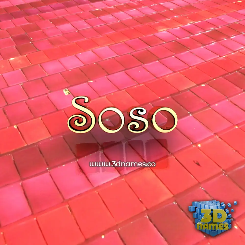 soso in Red Tiles style - 3D name wallpaper