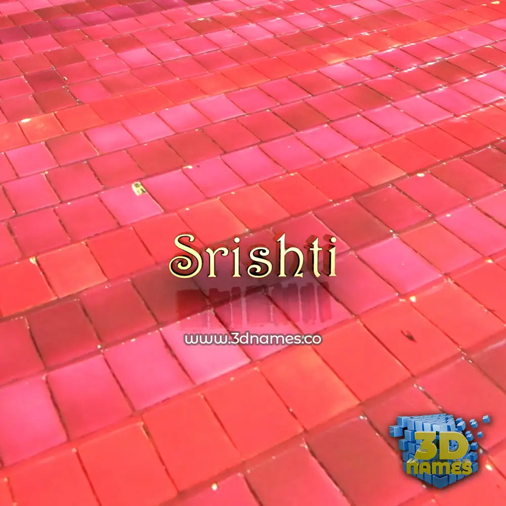 srishti in Red Tiles style - 3D name wallpaper