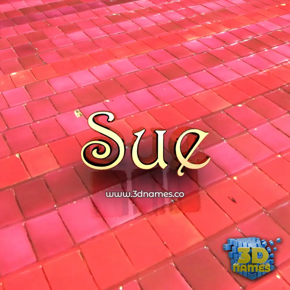 sue in Red Tiles style - 3D name wallpaper