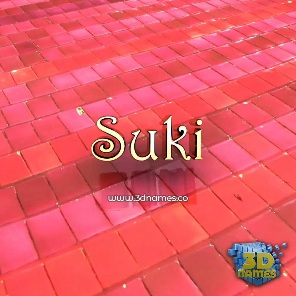 suki in Red Tiles style - 3D name wallpaper