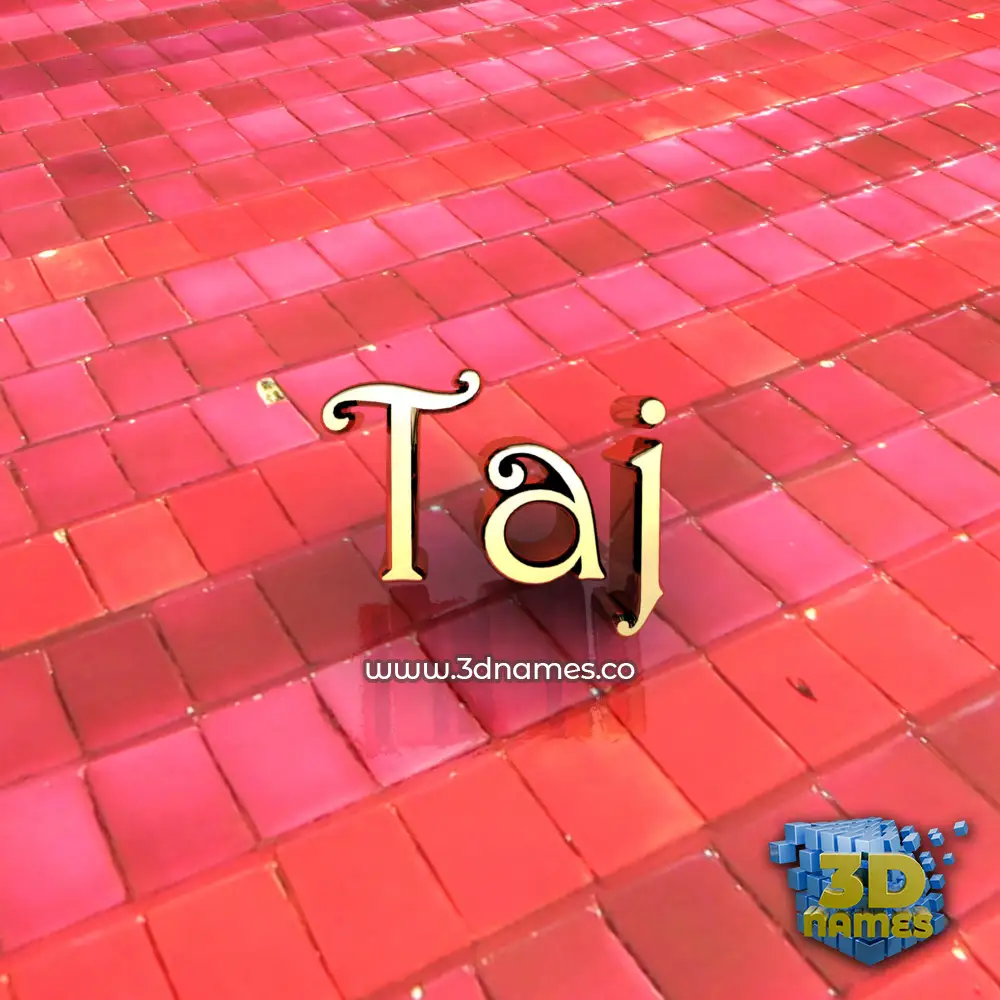 taj in Red Tiles style - 3D name wallpaper