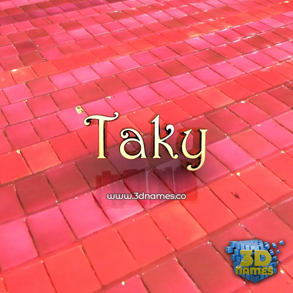 taky in Red Tiles style - 3D name wallpaper