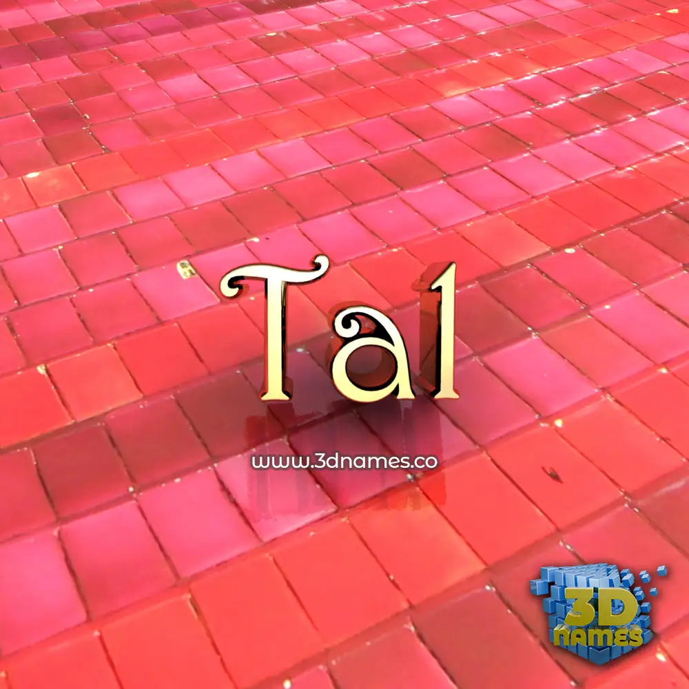 tal in Red Tiles style - 3D name wallpaper