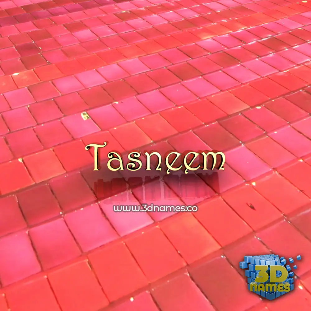 tasneem in Red Tiles style - 3D name wallpaper