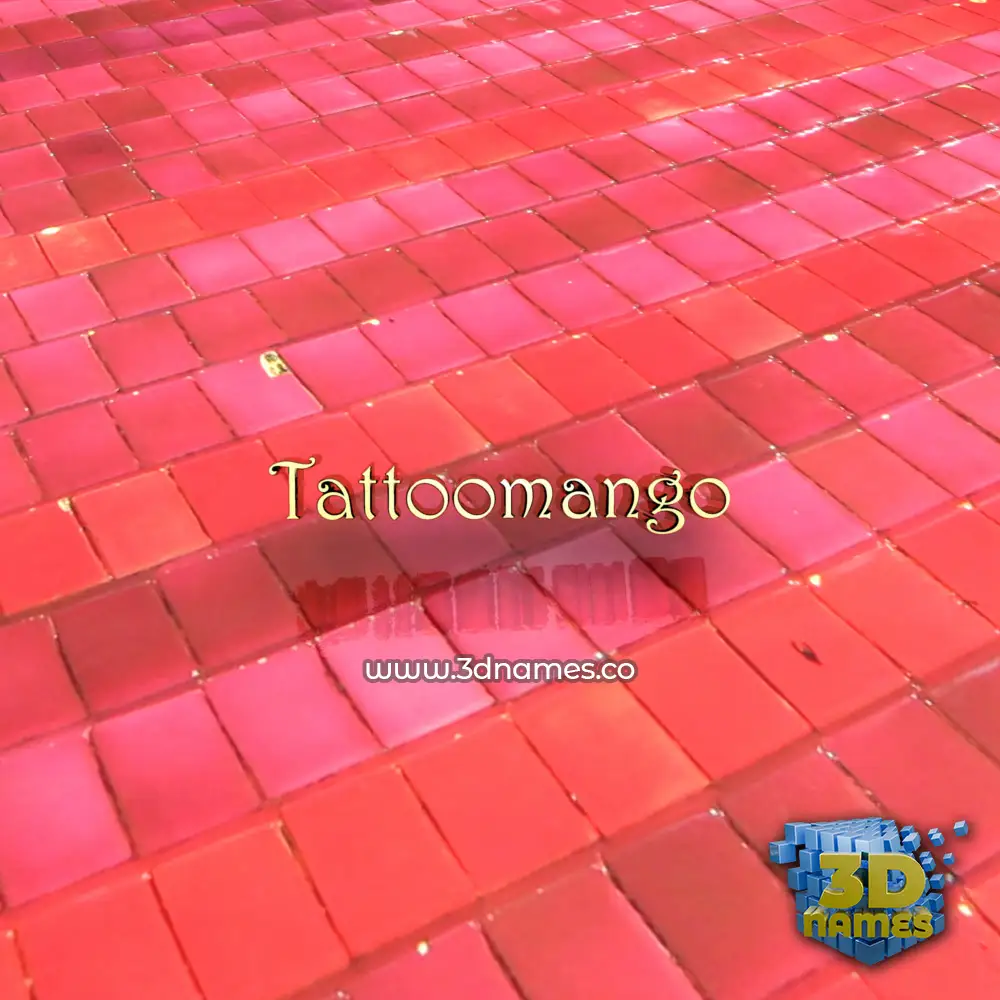 tattoomango in Red Tiles style - 3D name wallpaper