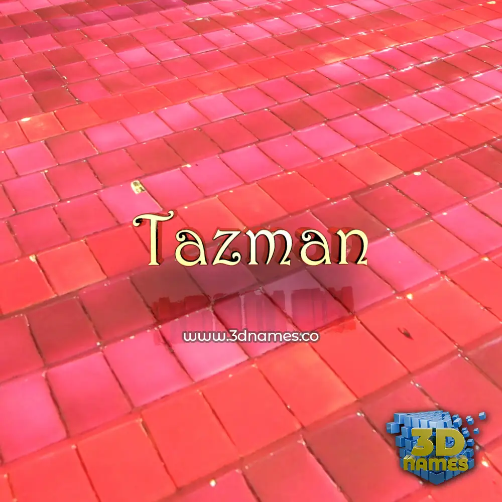 tazman in Red Tiles style - 3D name wallpaper