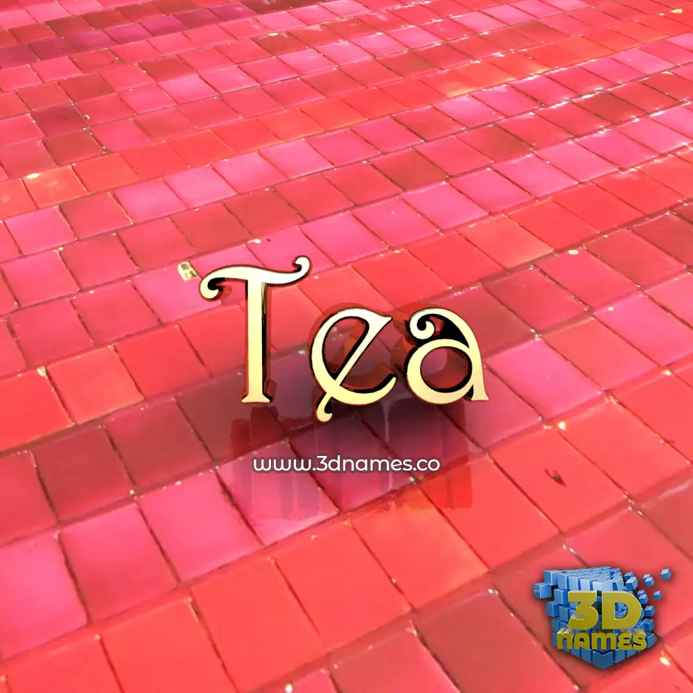 tea in Red Tiles style - 3D name wallpaper