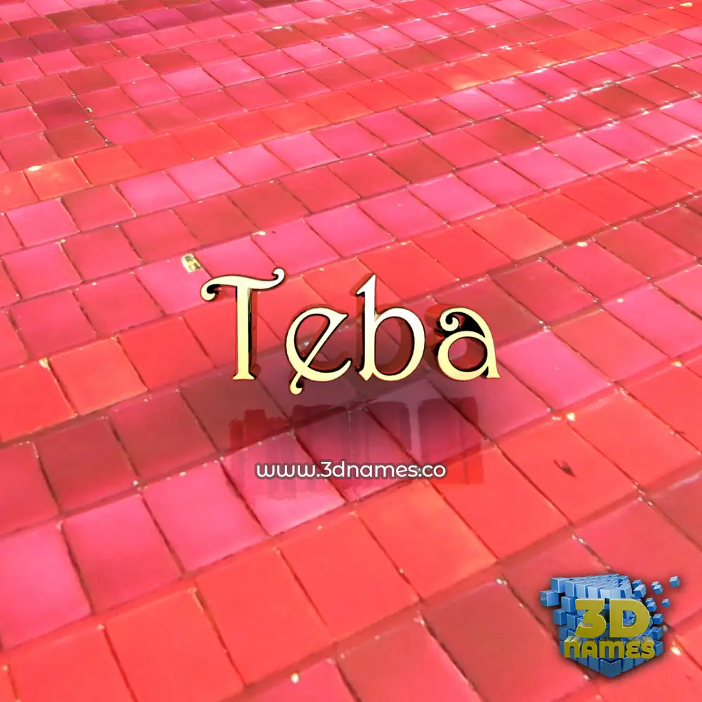teba in Red Tiles style - 3D name wallpaper