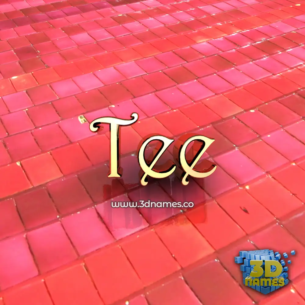 tee in Red Tiles style - 3D name wallpaper