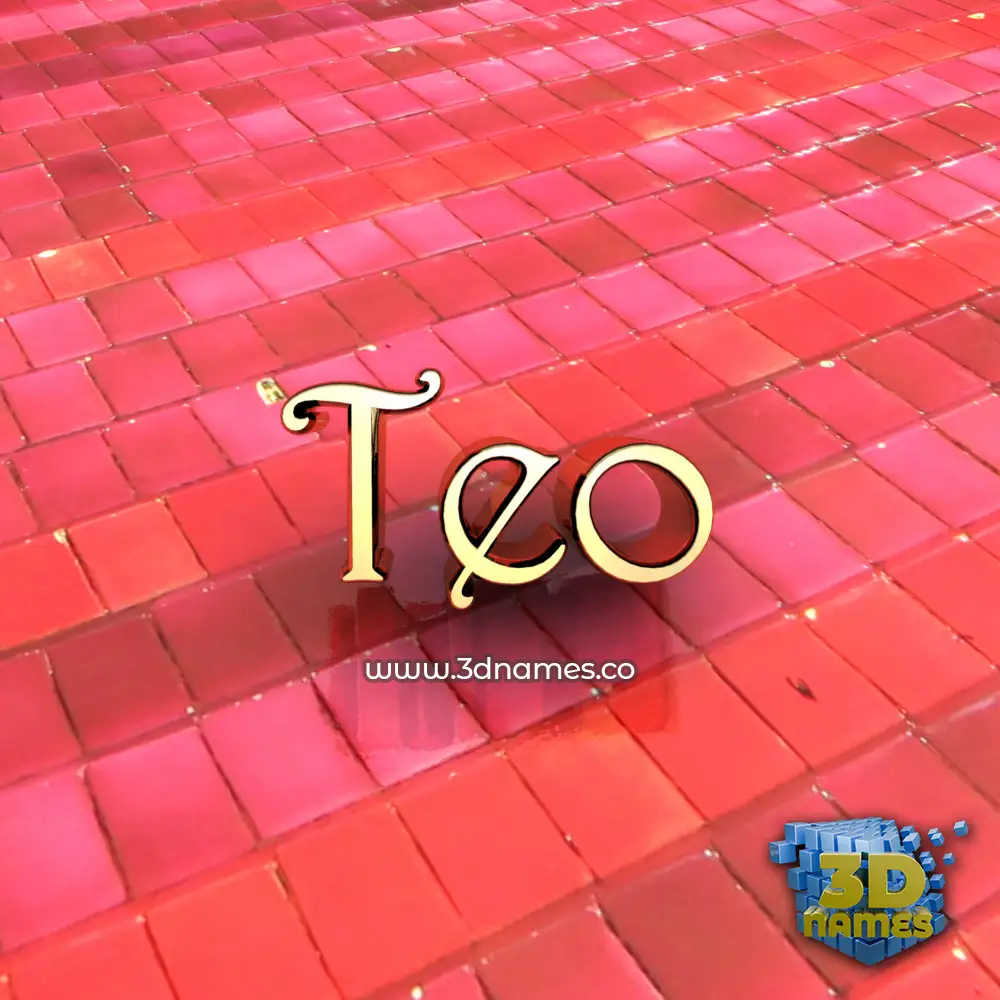 teo in Red Tiles style - 3D name wallpaper