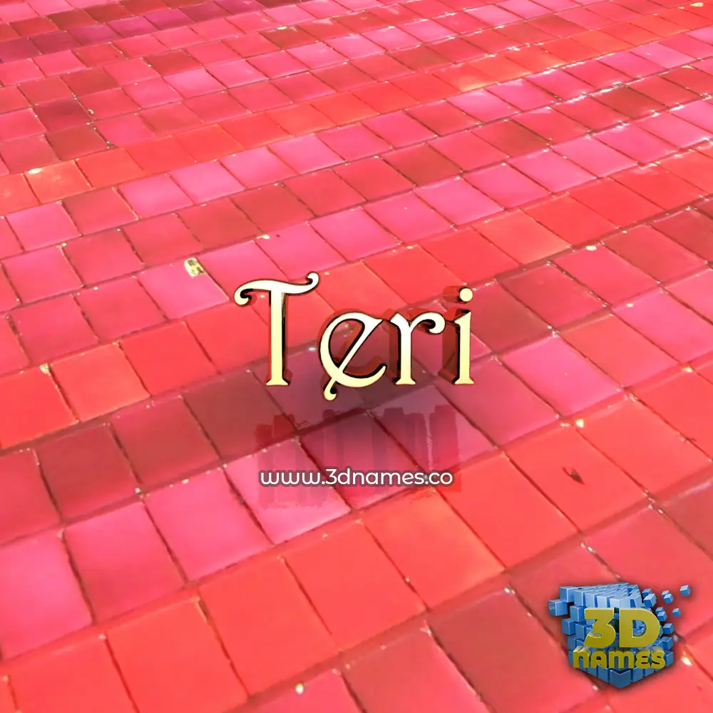 teri in Red Tiles style - 3D name wallpaper
