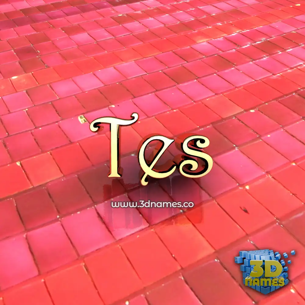 tes in Red Tiles style - 3D name wallpaper