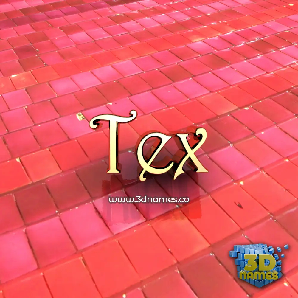 tex in Red Tiles style - 3D name wallpaper