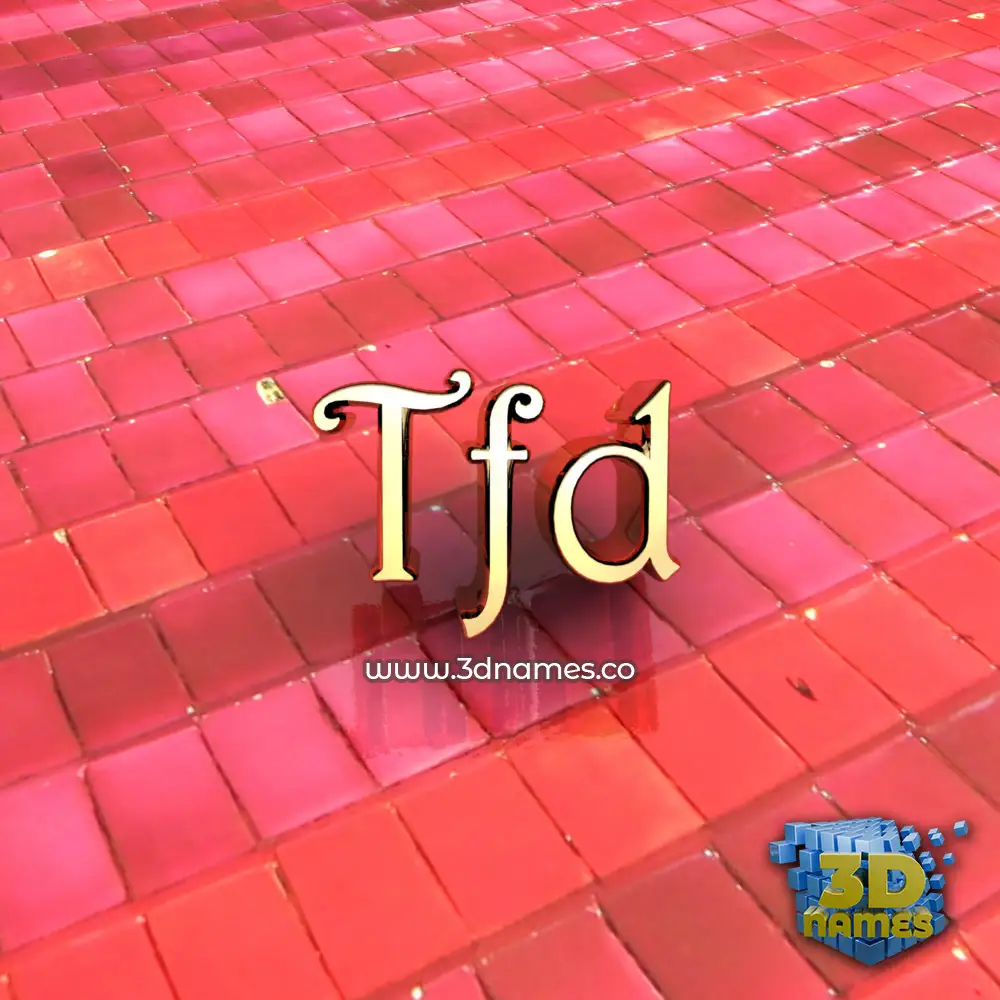 tfd in Red Tiles style - 3D name wallpaper