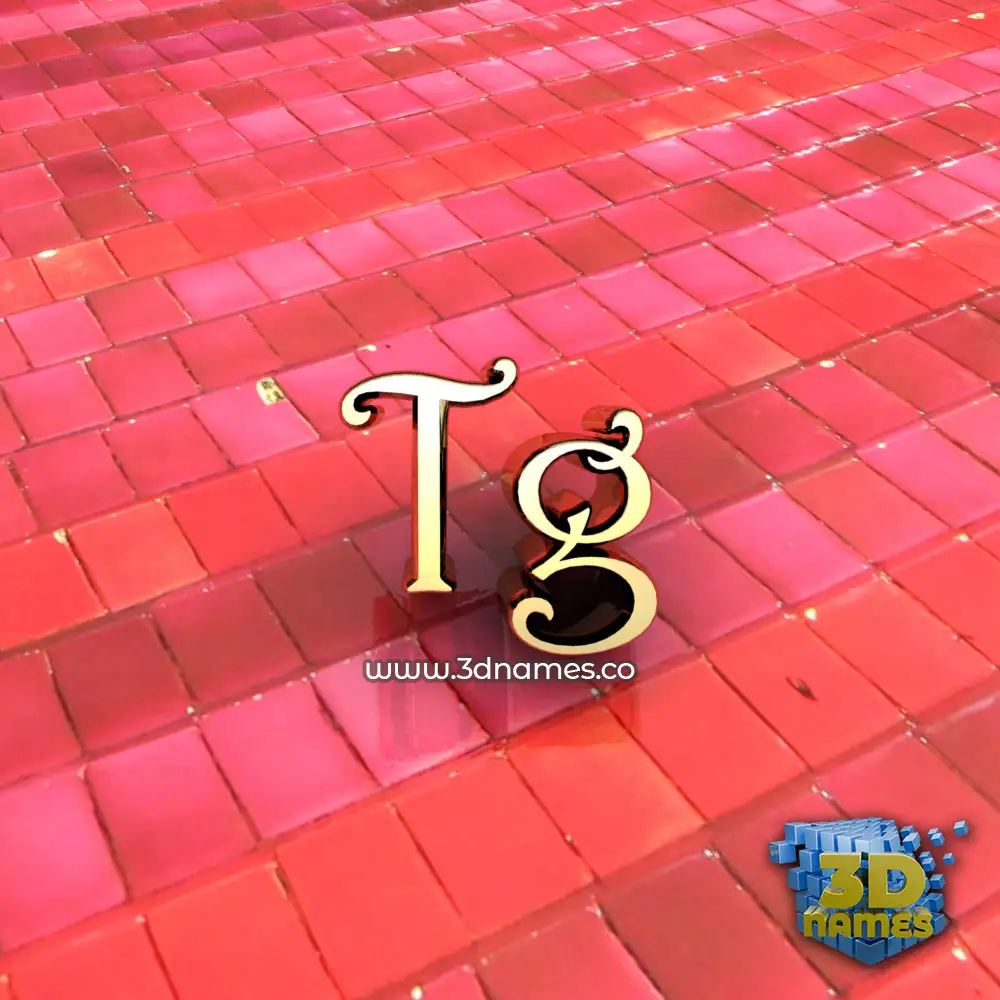 tg in Red Tiles style - 3D name wallpaper