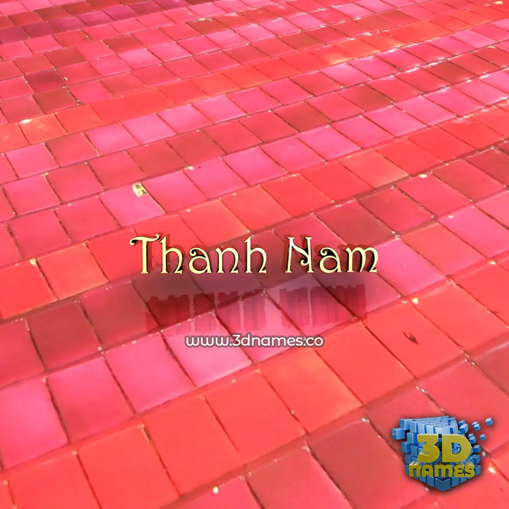 thanh nam in Red Tiles style - 3D name wallpaper