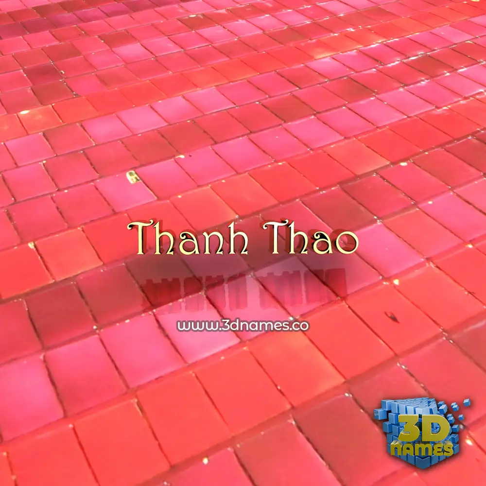 thanh thao in Red Tiles style - 3D name wallpaper