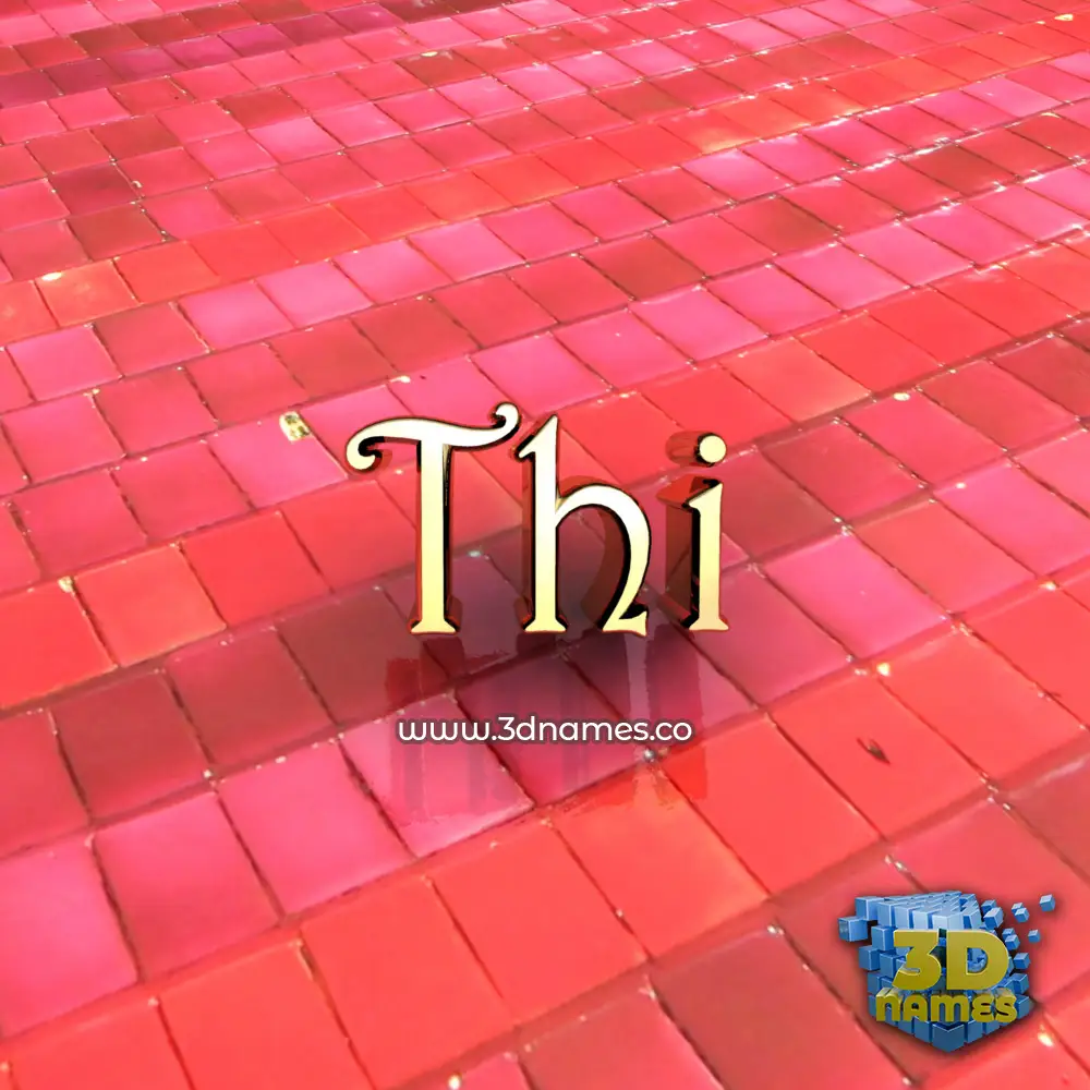 thi in Red Tiles style - 3D name wallpaper