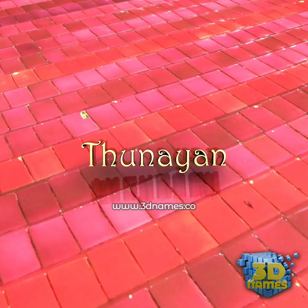 thunayan in Red Tiles style - 3D name wallpaper