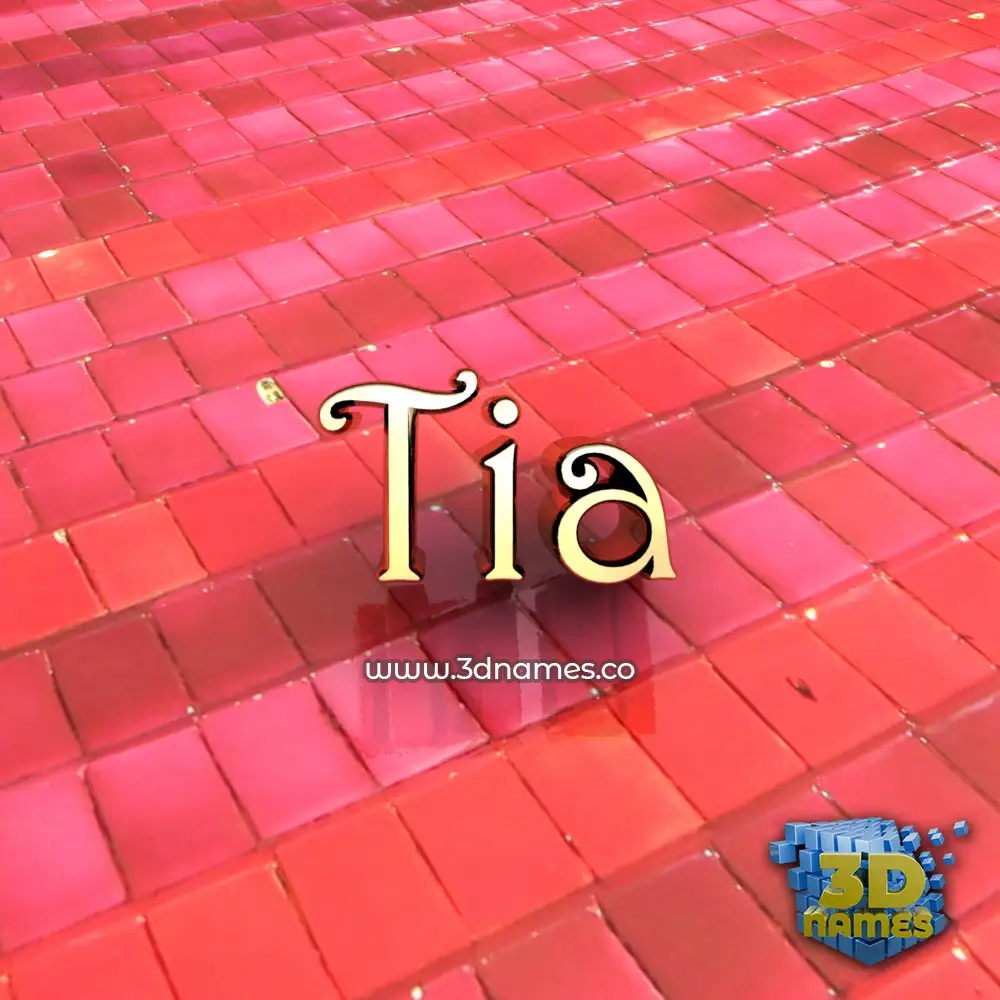 tia in Red Tiles style - 3D name wallpaper