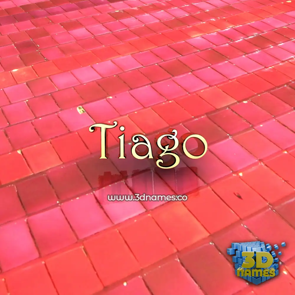 tiago in Red Tiles style - 3D name wallpaper