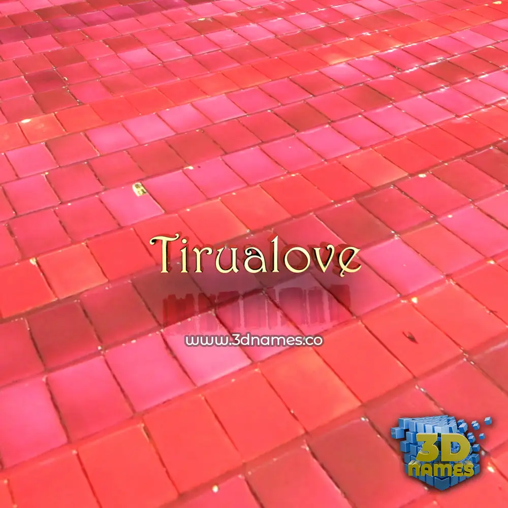 tirualove in Red Tiles style - 3D name wallpaper