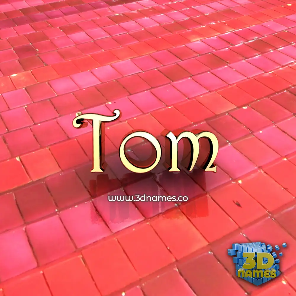 tom in Red Tiles style - 3D name wallpaper