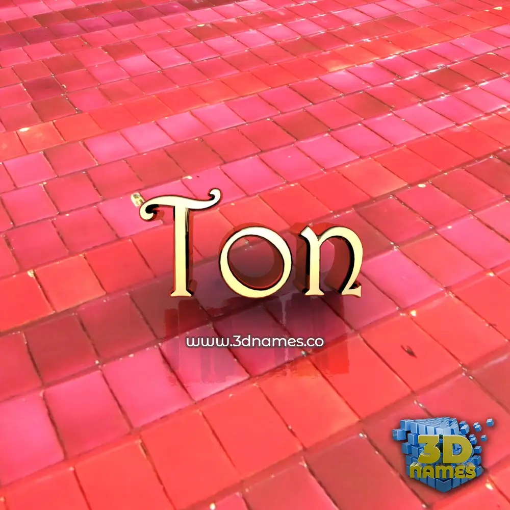 ton in Red Tiles style - 3D name wallpaper