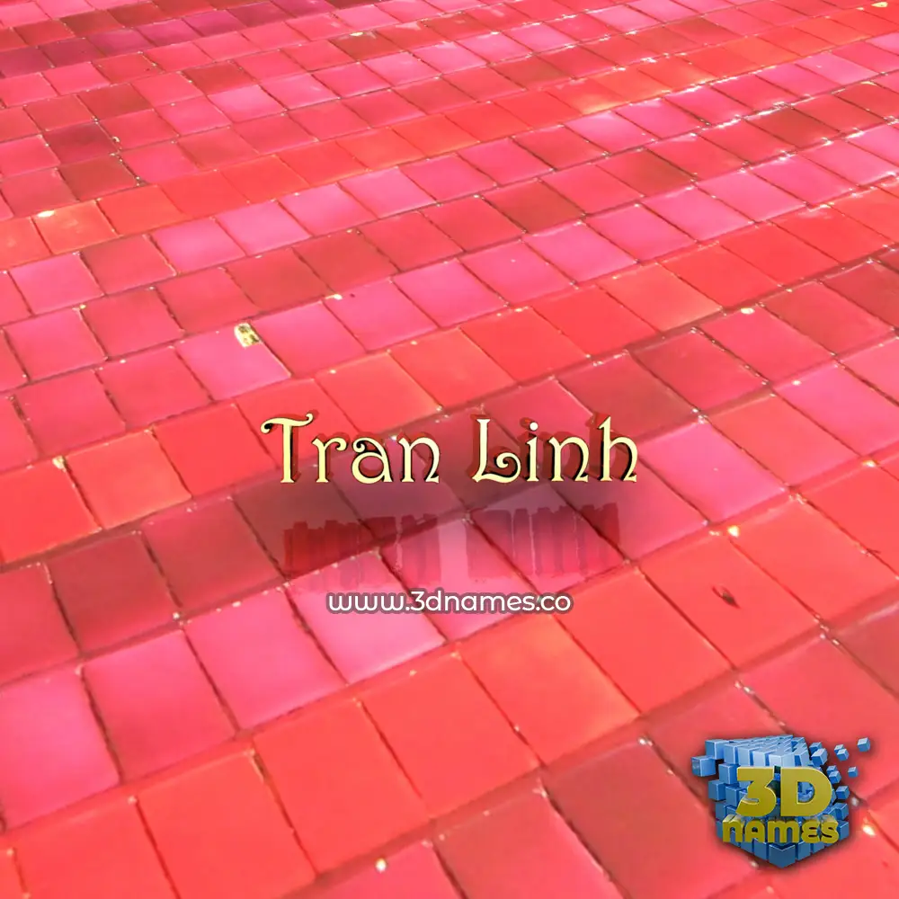 tran linh in Red Tiles style - 3D name wallpaper