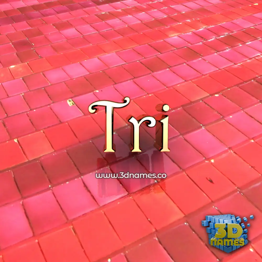 tri in Red Tiles style - 3D name wallpaper