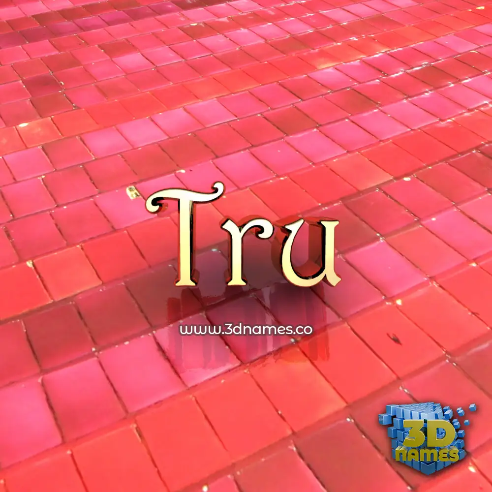 tru in Red Tiles style - 3D name wallpaper