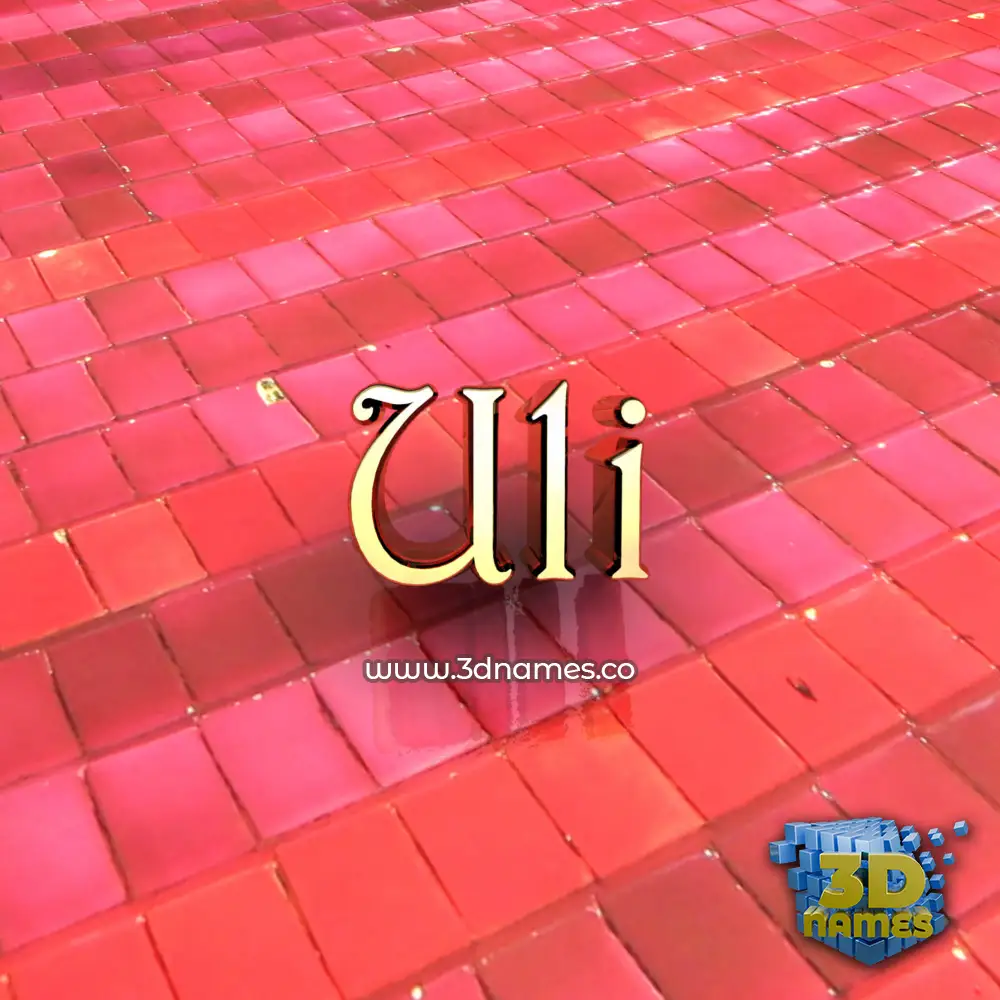 uli in Red Tiles style - 3D name wallpaper