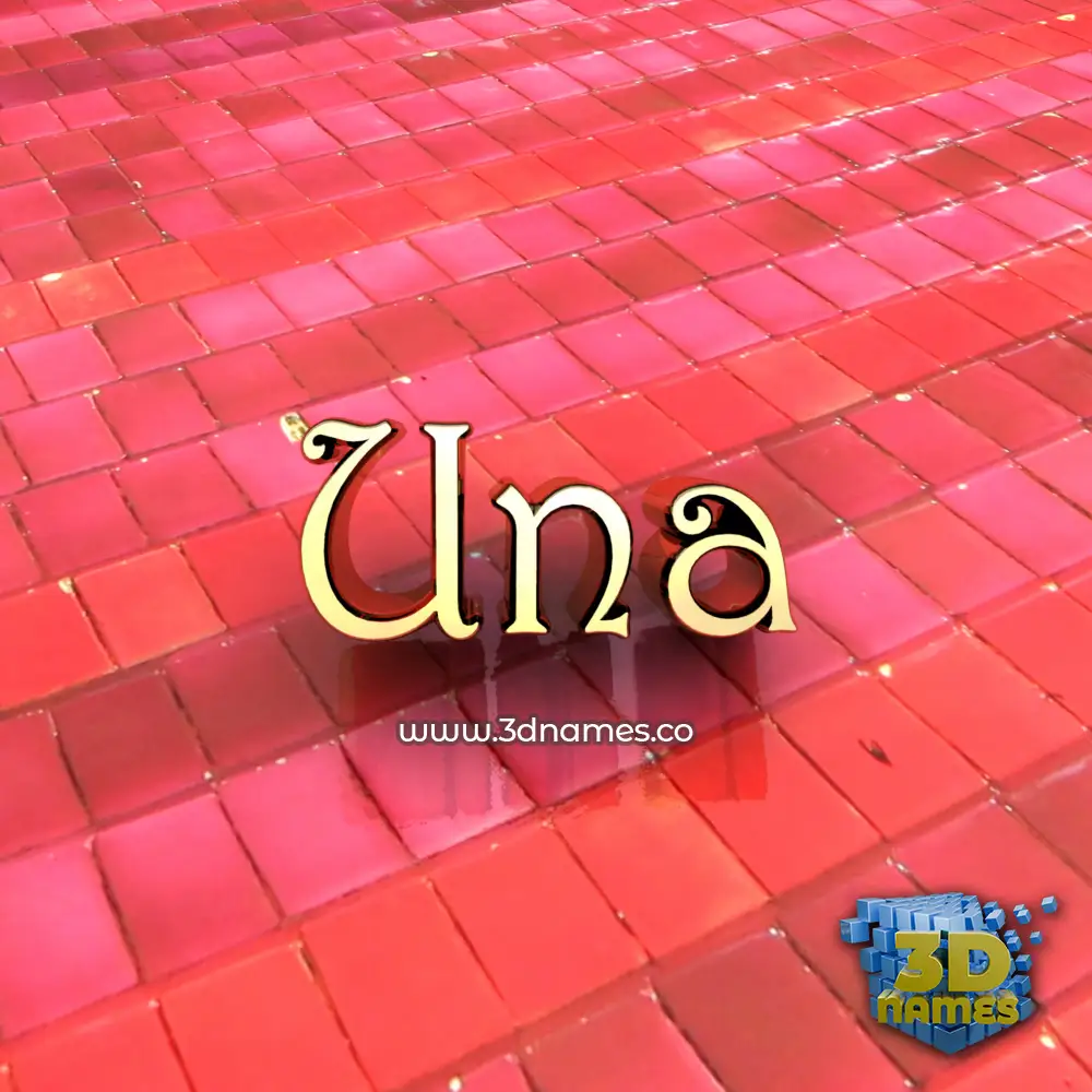 una in Red Tiles style - 3D name wallpaper