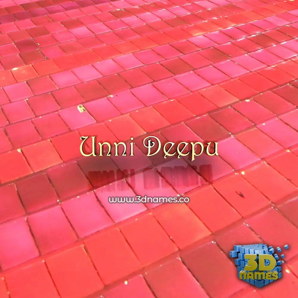 unni deepu in Red Tiles style - 3D name wallpaper
