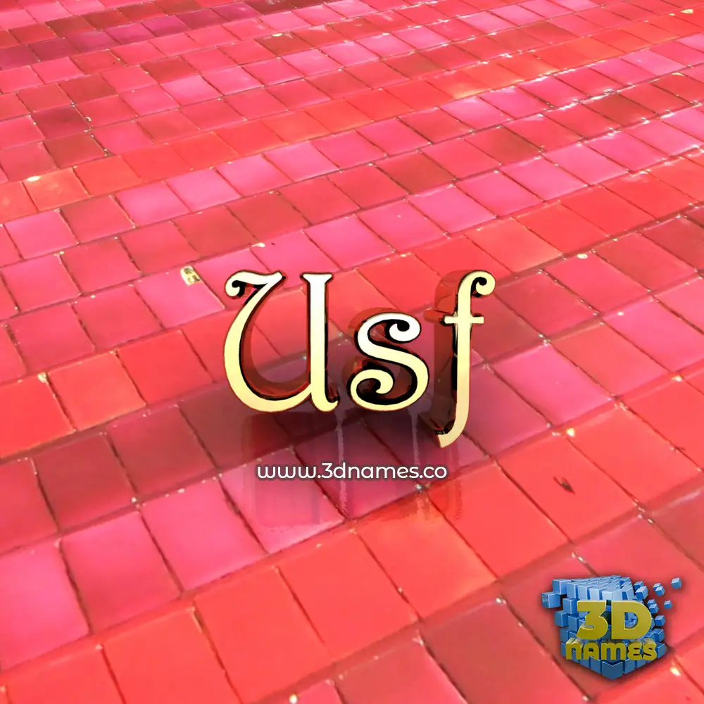 usf in Red Tiles style - 3D name wallpaper