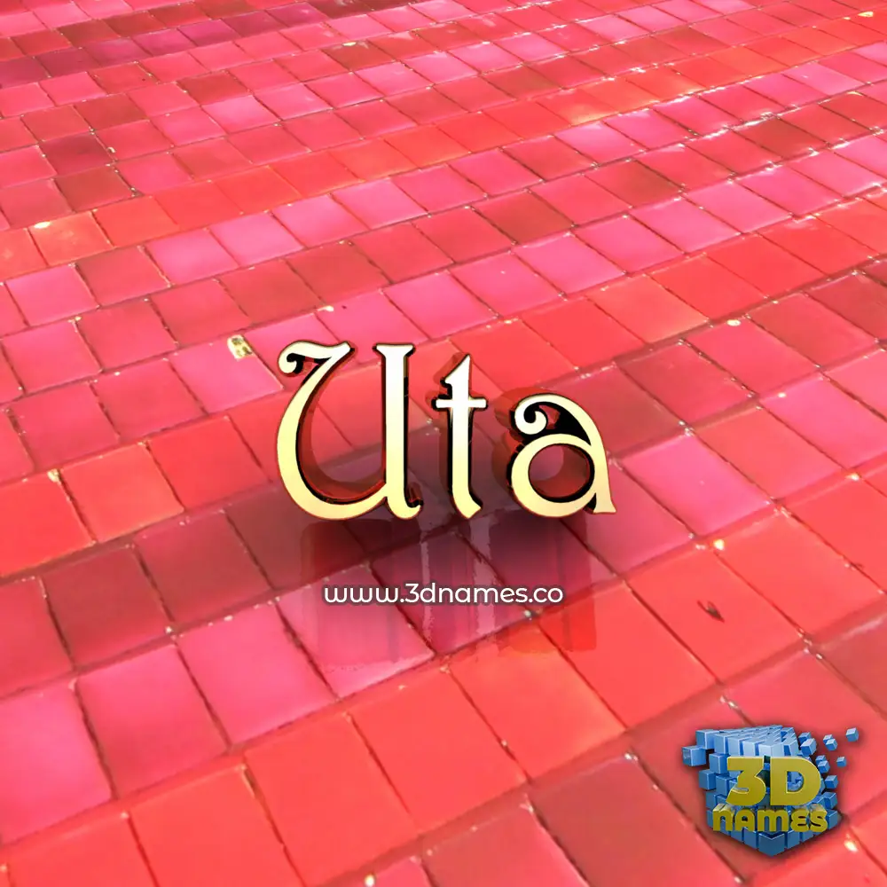 uta in Red Tiles style - 3D name wallpaper