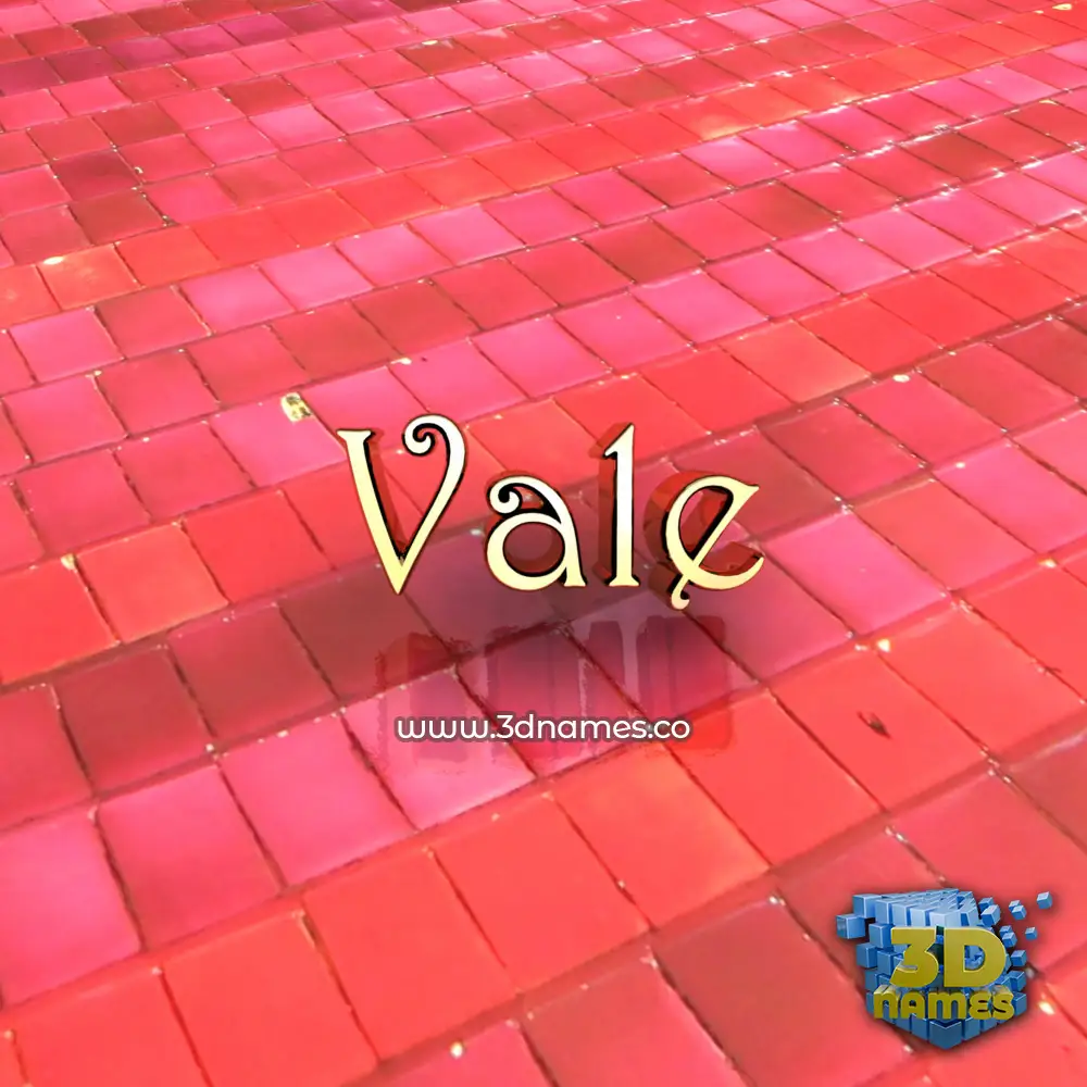 vale in Red Tiles style - 3D name wallpaper