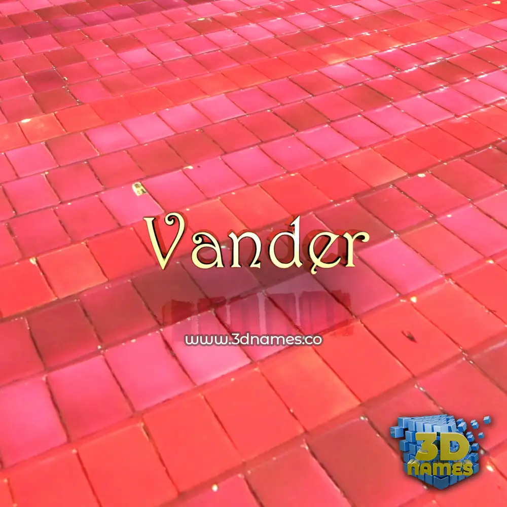 vander in Red Tiles style - 3D name wallpaper