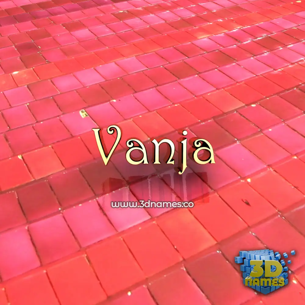 vanja in Red Tiles style - 3D name wallpaper