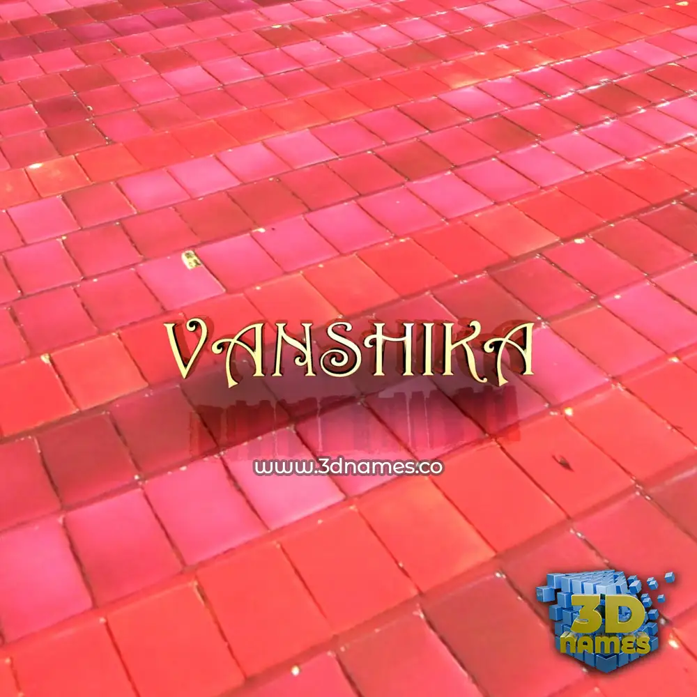 vanshika in Red Tiles style - 3D name wallpaper