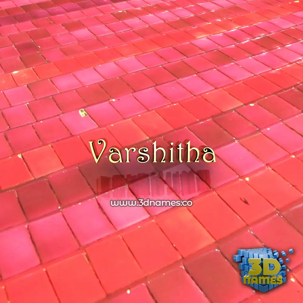 varshitha in Red Tiles style - 3D name wallpaper