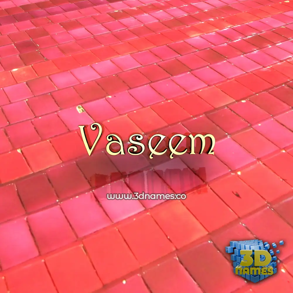 vaseem in Red Tiles style - 3D name wallpaper