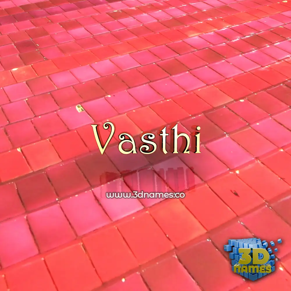 vasthi in Red Tiles style - 3D name wallpaper