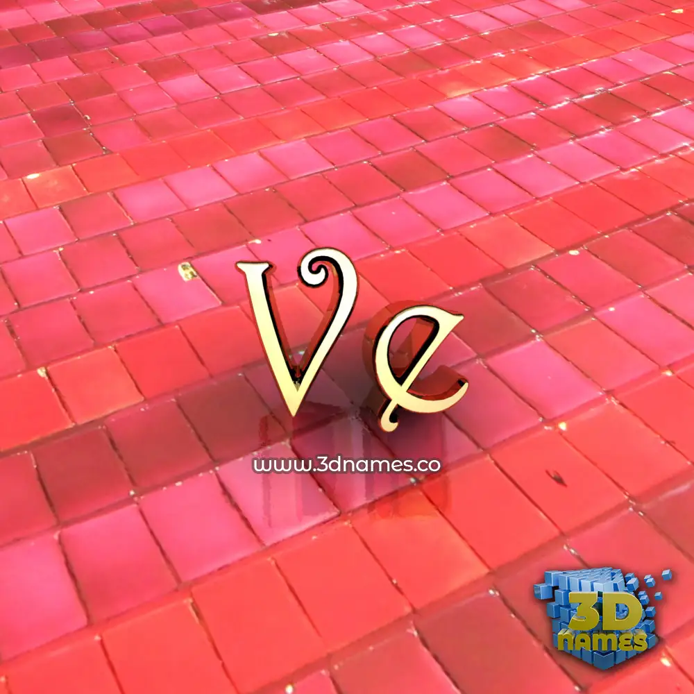 ve in Red Tiles style - 3D name wallpaper